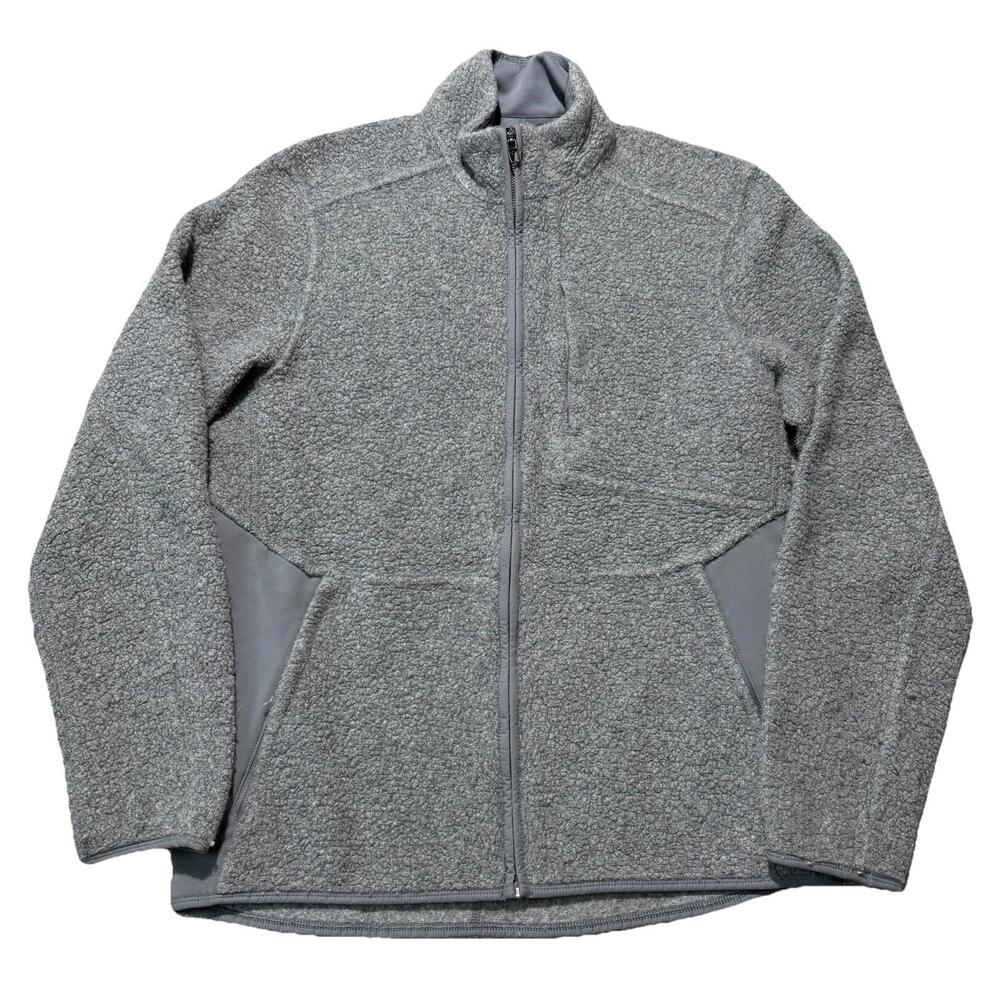 Lululemon Tundra Trek Wool Full Zip Sweater Jacket Sherpa Large L Gray